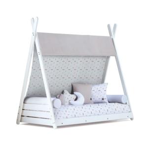 Cama Montessori blanca 70x140 cm   colchón   textil estampa…