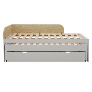 Cama nido con cajón y colchones madera maciza  blanco 90x20…