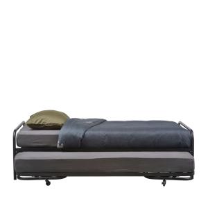 Cama nido de 2 plazas de metal 90x200cm - negro