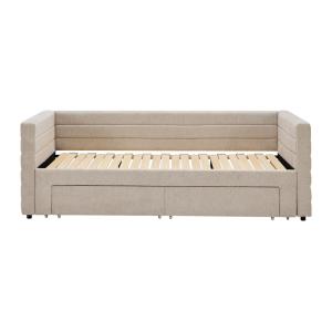 Cama nido poliéster beige 2 x 80 x 200 cm