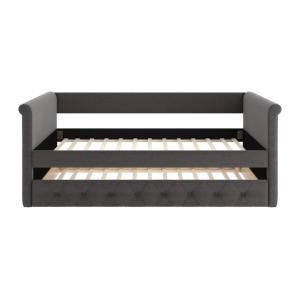 Cama nido poliéster gris 90 x 190 cm