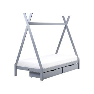 Cama para niños de madera gris 90x200