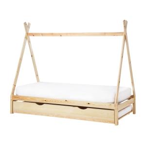 Cama para niños de madera marrón 90x200