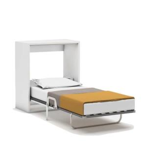 Cama plegable  con colchón blanco 100x200cm