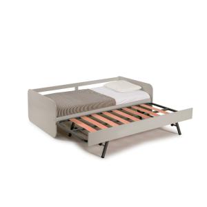 Cama puente doble extraíble gris 195x105 cm