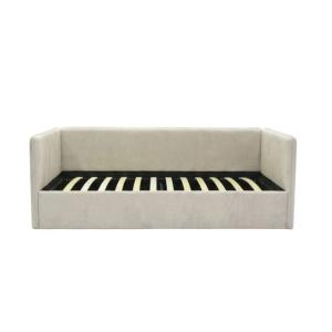 Cama tapizada con almacenamiento aglomerado beige 74x202x10…
