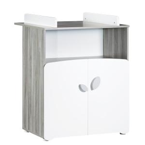 Cambiador de madera gris 2 puertas 97x76x66cm