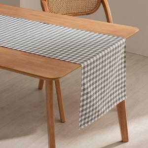 Camino de mesa algodón tacto tela impermeable gris 45x170 c…