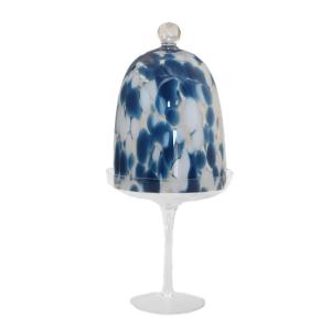Campana sobre pie blanca y azul 15x15x32.5cm