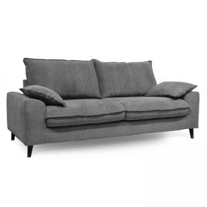 Canapé de tela jaspeada de 3 plazas en color gris claro