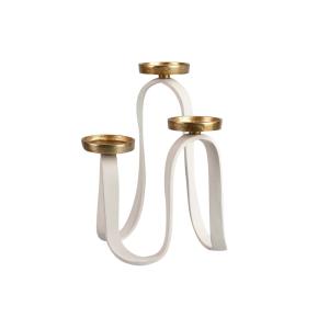 Candelabro blanco de aluminio 23x24x31cm