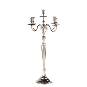 Candelabro de 5 brazos de metal plateado