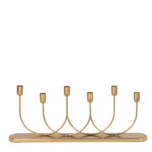 Candelabro de 6 brazos de hierro dorado