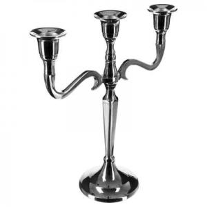 Candelabro de aluminio gris 22,5x9,1x26,5cm