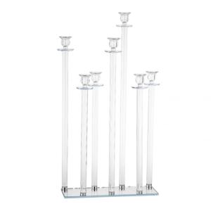 Candelabro de centro de mesa en cristal 7 luces 40x14.2x76cm