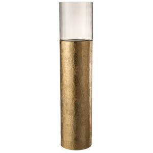 Candelabro de cristal y aluminio dorado para velas 26x26x11…
