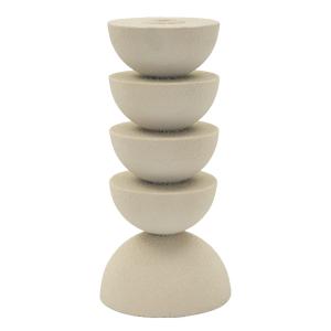 Candelabro de metal color crema cm ø 10x21