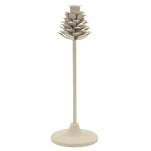 Candelabro de metal color crema cm ø 11,5x33,5