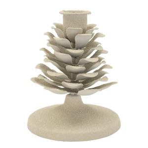 Candelabro de metal color crema cm ø 9,5x11,5