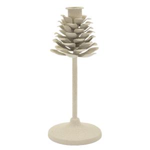 Candelabro de metal color crema cm ø 9,5x22,5