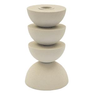 Candelabro de metal color crema cm ø 9x15