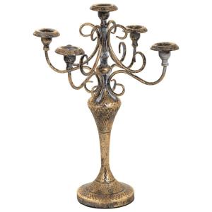 Candelabro de metal dorado 29x29x47.5