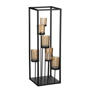 Candelabro de metal negro alt. 61