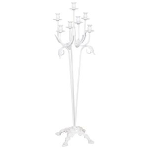 Candelabro de pie de metal envejecido 35x35x110h cm blanco