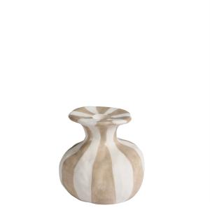 Candelabro decorativo de cerámica artesanal beige y blanco…