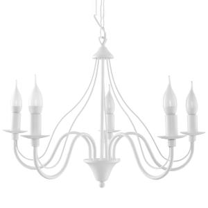 Candelabro irregular en métal, blanco l: 60cm