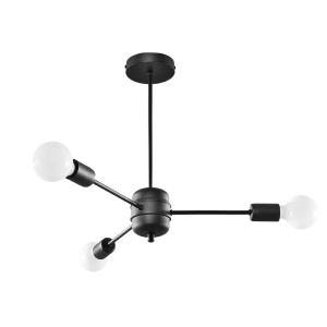 Candelabro irregular en métal, negro l: 61cm