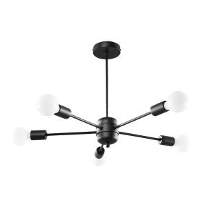 Candelabro irregular en métal, negro l: 66cm