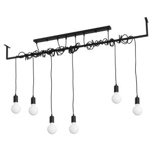 Candelabro irregular en tela, negro l: 150cm