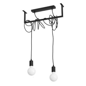 Candelabro irregular en tela, negro l: 50cm