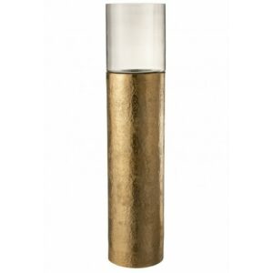 Candelero mila aluminio/cristal oro alt. 111 cm