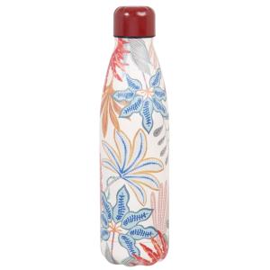 Cantimplora de acero inoxidable, motivo floral multicolor 0…