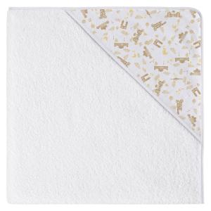 Capa de baño bebe con capucha. 100% algodón alemania beige