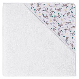 Capa de baño bebe con capucha. 100% algodón alemania malva