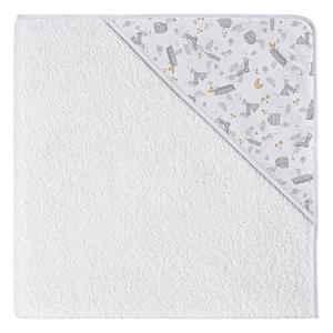 Capa de baño bebe con capucha. 100% algodón italia gris