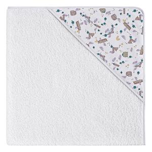 Capa de baño bebe con capucha. 100% algodón italia malva