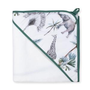 Capa de baño de algodón y fibras de bambú blanca safari Bla…