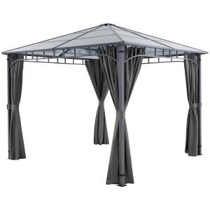 Carpa de jardín marco de aluminio con 8 piquetas gris