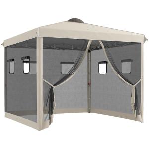 Carpa plegable 297x297x287 cm beige