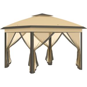 Carpa plegable 330x330x288 cm beige