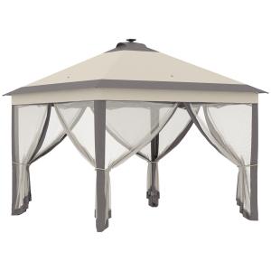 Carpa plegable 330x330x290 cm beige