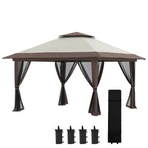 Carpa plegable 392x392x283 cm beige