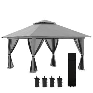 Carpa plegable 392x392x283 cm gris oscuro