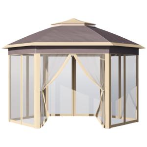 Carpa plegable 405x340x285 cm beige