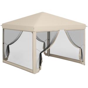 Carpa plegable beige 295 x 295 x 265 cm