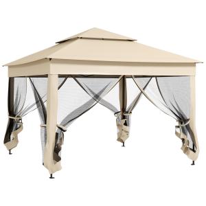 Carpa plegable beige 325 x 325 x 270 cm